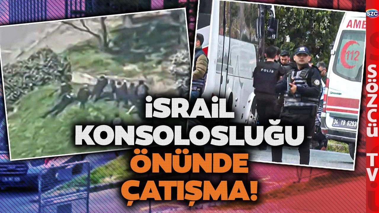 İstanbul'un G&ouml;beğinde &Ccedil;atışma! İsrail Konsolosluğu'na Saldırı! Kan Donduran G&ouml;r&uuml;nt&uuml;ler