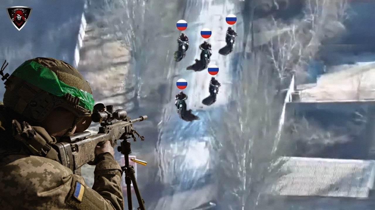 Ukraine's Azov Snipers Shoot Down one by one enemy motorcycle Troops in Pokrovsk City