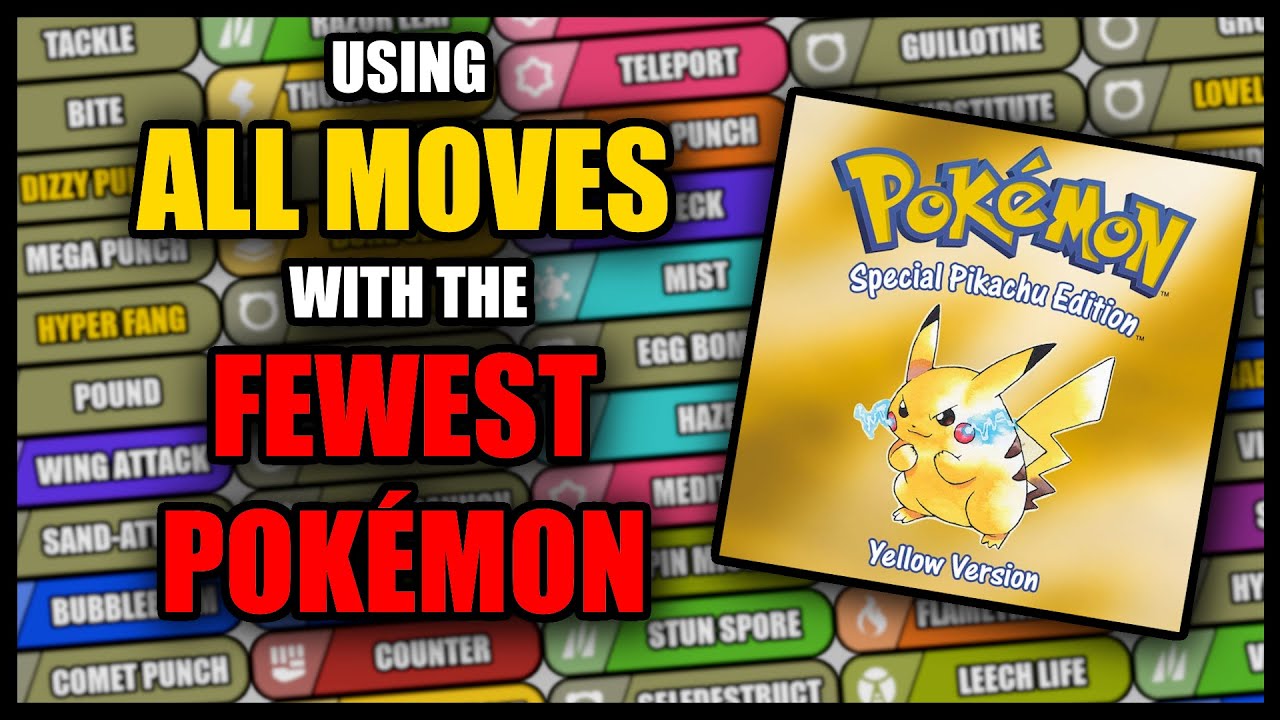 Using ALL MOVES with the FEWEST POKÉMON in Gen 1