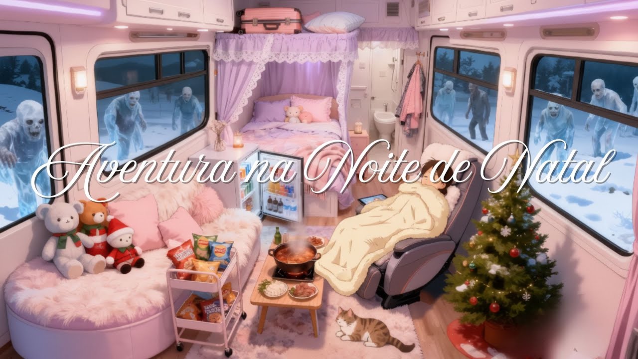 Ambiente de Natal ❄️ A Jornada Pós-Apocalipse | Relaxe com Música Suave e Sons de Neve para Dormir