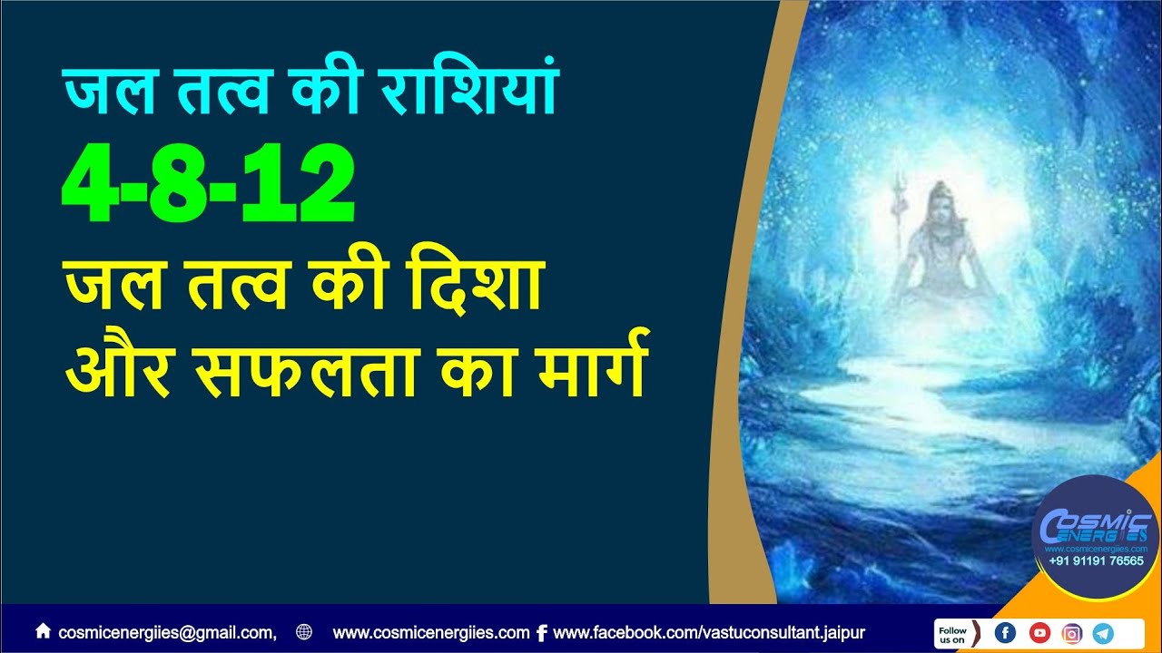 जल तत्व की राशियां 4-8-12 जल तत्व की दिशा और सफलता का मार्ग #waterelement