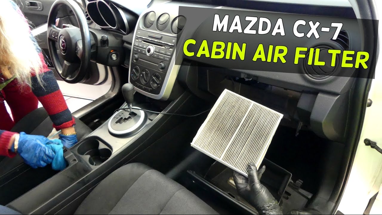 MAZDA CX-7 CABIN AIR FILTER REPLACEMENT REMOVAL CX7