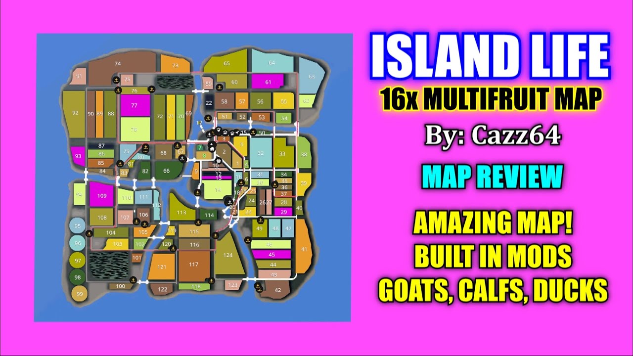 Island Life 16x Multifruit Map By: Cazz64 (Map Review) Farming Simulator 19
