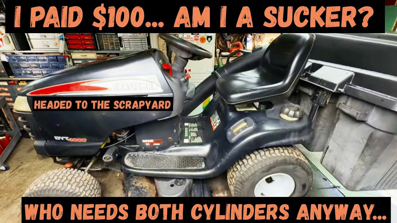 Техническое обслуживание Craftsman DYT 4000, замена ремней палубы, ремонт двигателя