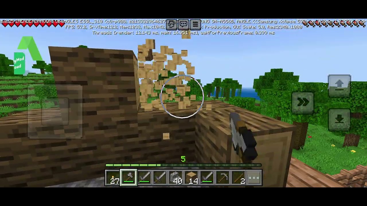 Minecraft mobilní 7 stavba domu a dokončování 