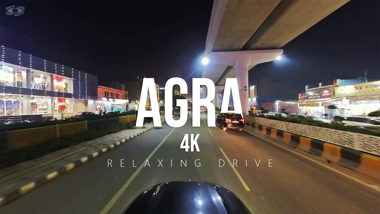 Driving in Agra City - Night Tour - 4K UHD