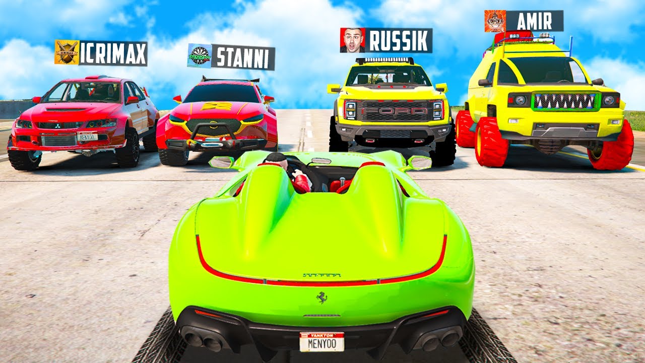 YOUTUBER TEAM JAGEN aber mit ZUFÄLLIGEN AUTO in GTA 5!