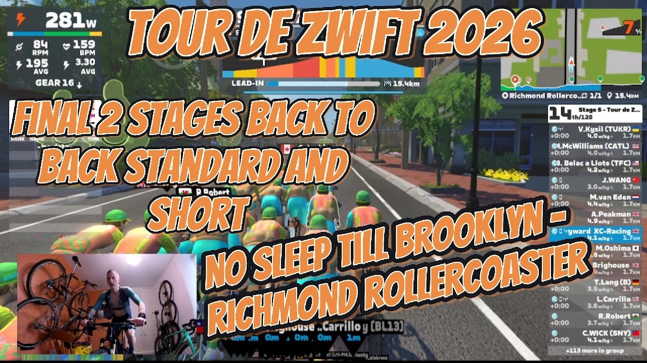 Tour De Zwift 2026 - Final 2 Stages Back to Back No Sleep Till Brooklyn + Richmond Rollercoaster