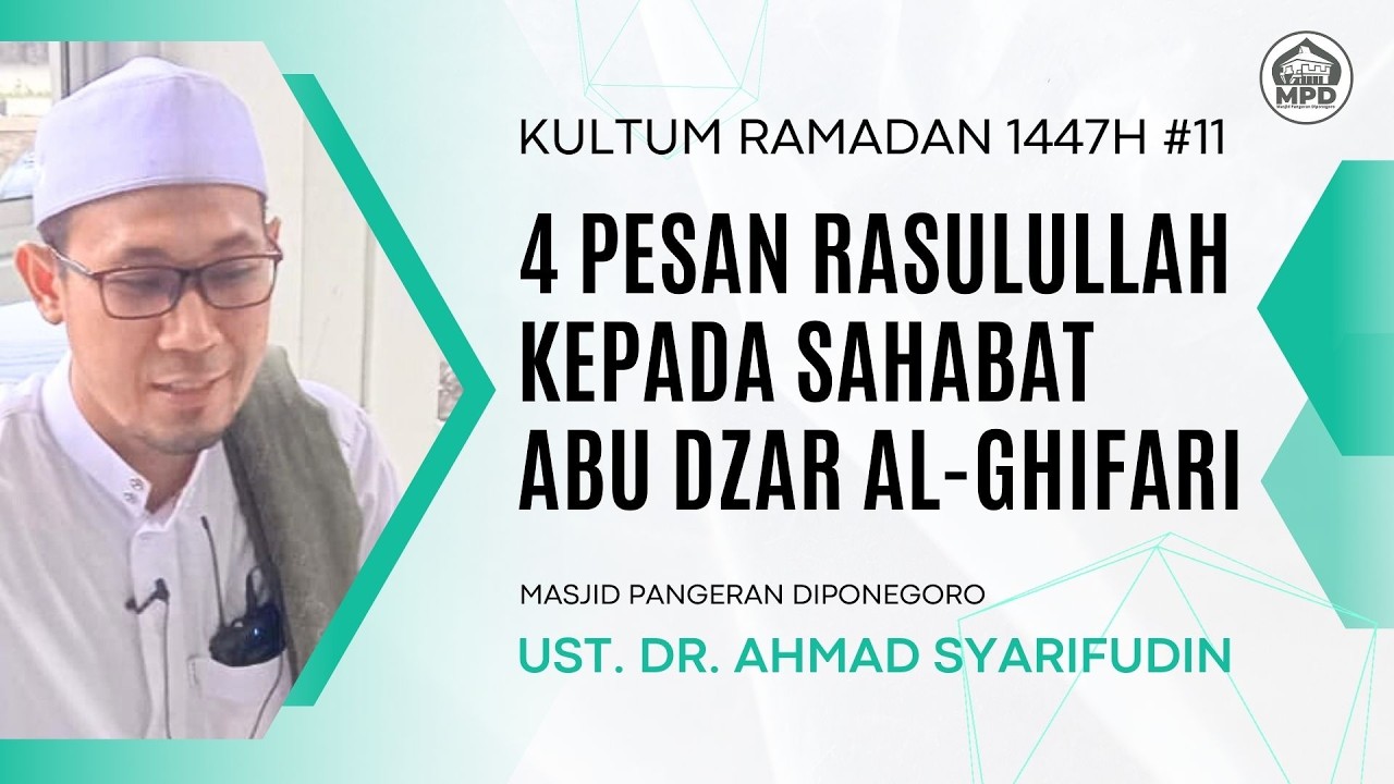 Kultum & Sholat Taraweh - 4 Pesan Nabi Pada Abu Dzar al-Ghifari || Ust. Dr. Ahmad Syarifudin, M.Si.