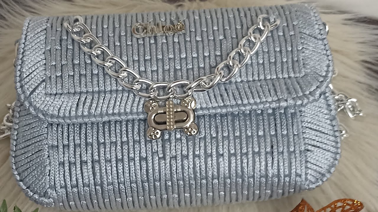 شنطه هاند ميد كروس  من الكنفا البلاستيك/ هاند ميد / hand made bag canva