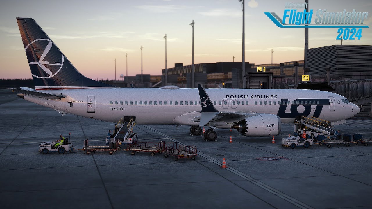 [FS24] 737 MAX 8 | LOT Landing in Sunset Oslo! | (ENGM)