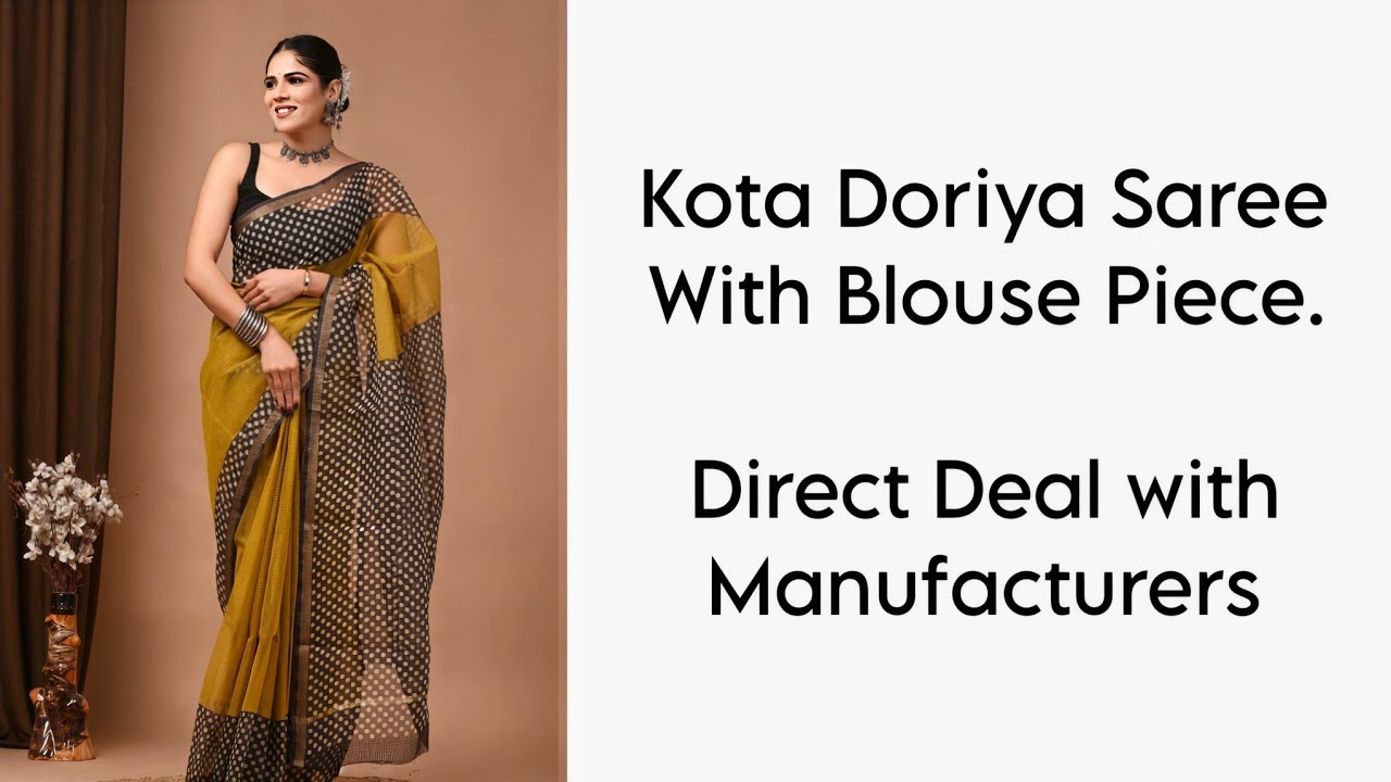 Kota Doriya Sarees | Free Shipping | Kota Doria Saree Wholesale & Manufacturers 