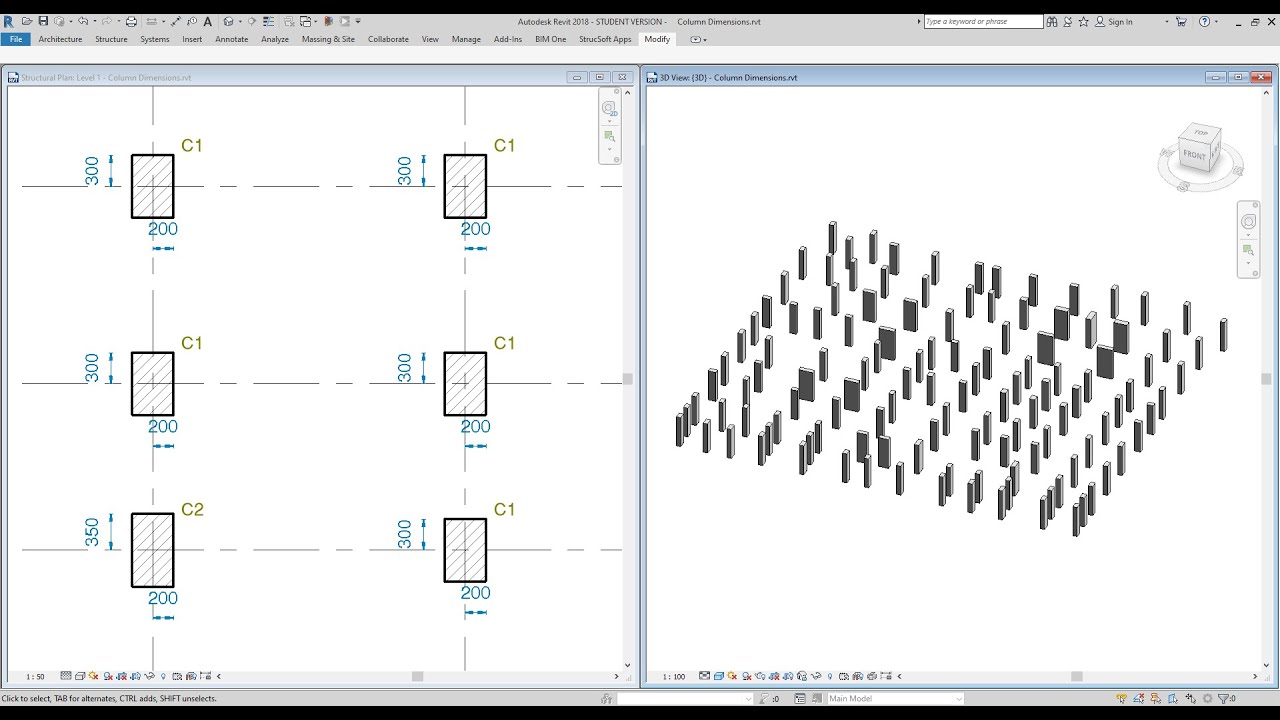 Automate Columns Dimensions to Grids Using Dynamo