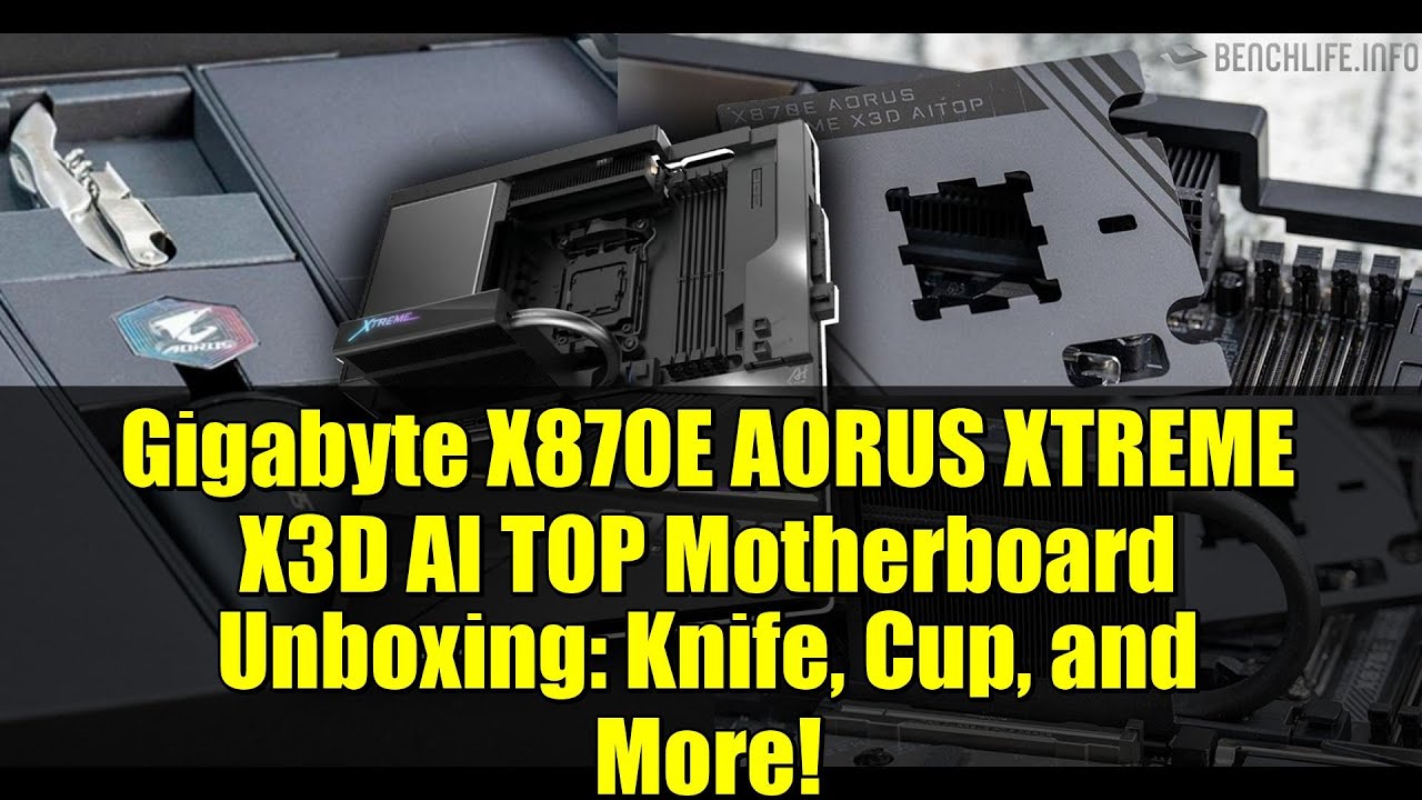 Gigabyte X870E AORUS XTREME X3D AI TOP Motherboard Unboxing: Knife, Cup, and More!