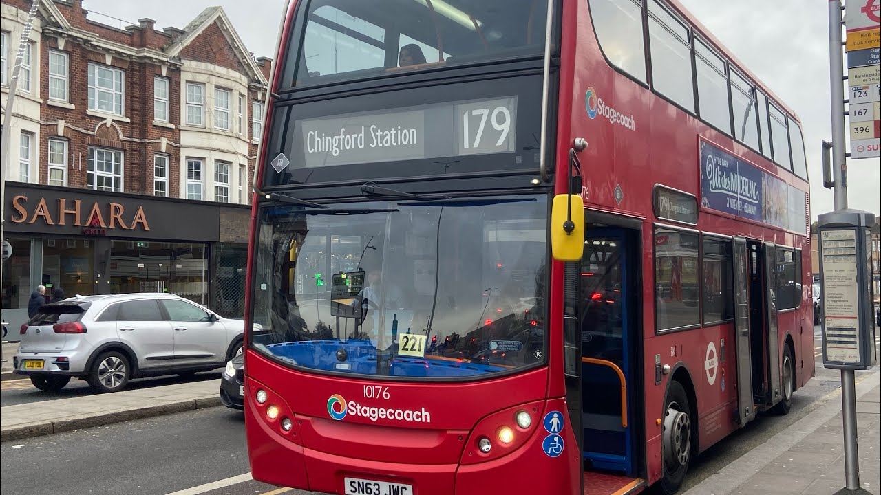 Journey on Stagecoach London Route 179. Ilford - Gants Hill. Enviro 400 10176 (SN63 JWC)
