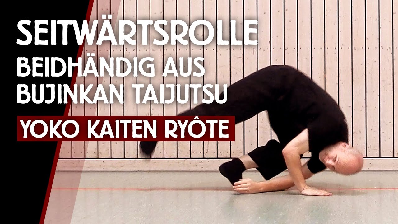 Seitwärtsrolle beidhändig YOKO KAITEN RYOTE aus Fallschule des Bujinkan lernen - Ukemi | TIPP