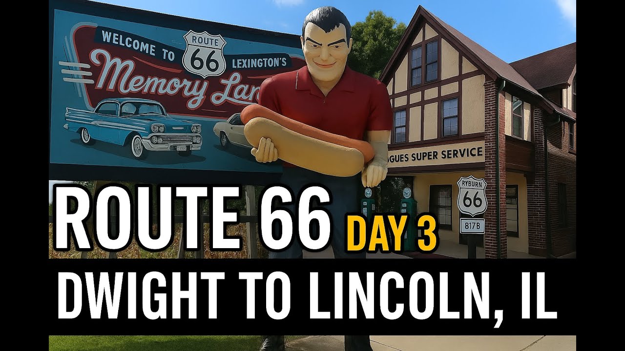 Driving Route66 - September 2023 - Day 3 Dwight to Lincoln, IL - Dashcam