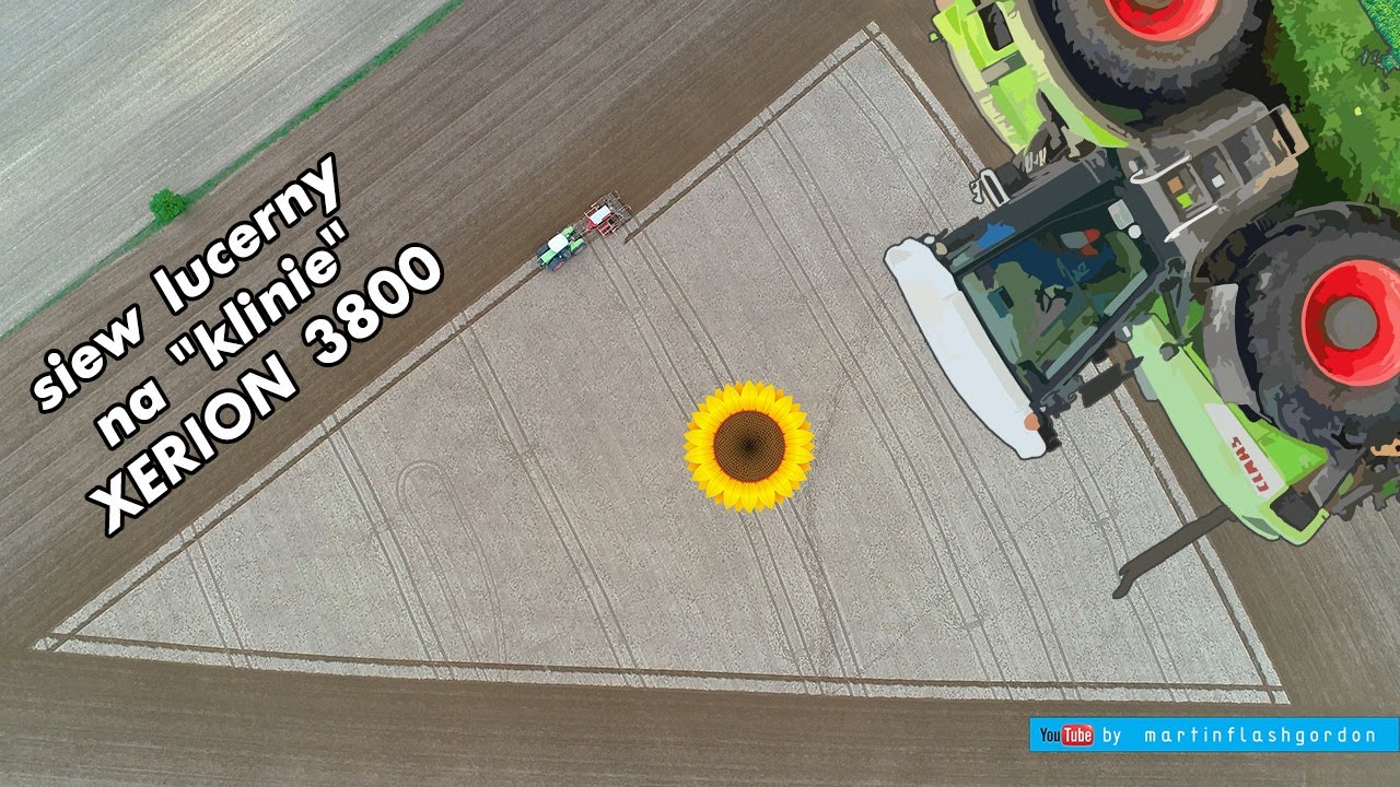 Claas Xerion 3800 Посев люцерны на «поле треугольников»