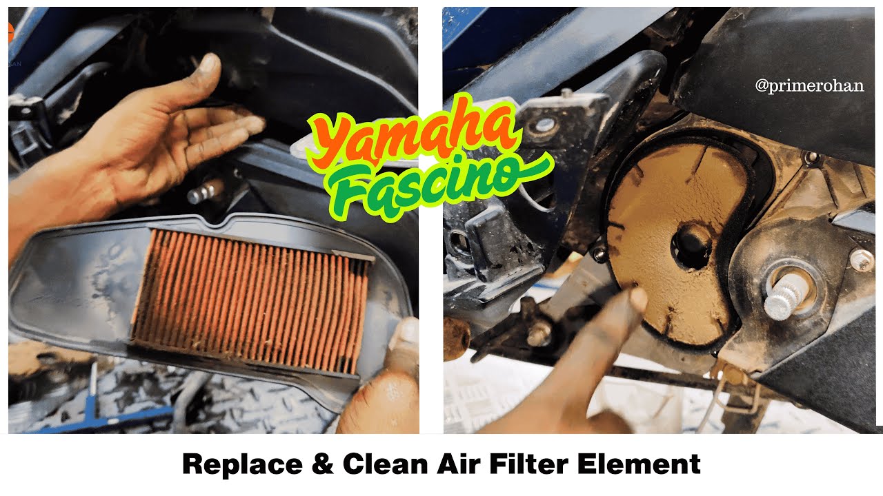 How to replace & clean air filter element of yamaha fascino s
