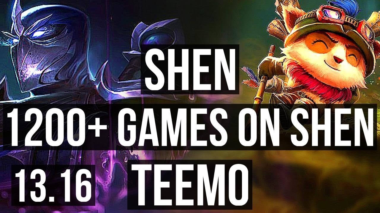 SHEN vs TEEMO (TOP) | 2.4M mastery, 4/1/7, 1200+ games | EUW Master | 13.16
