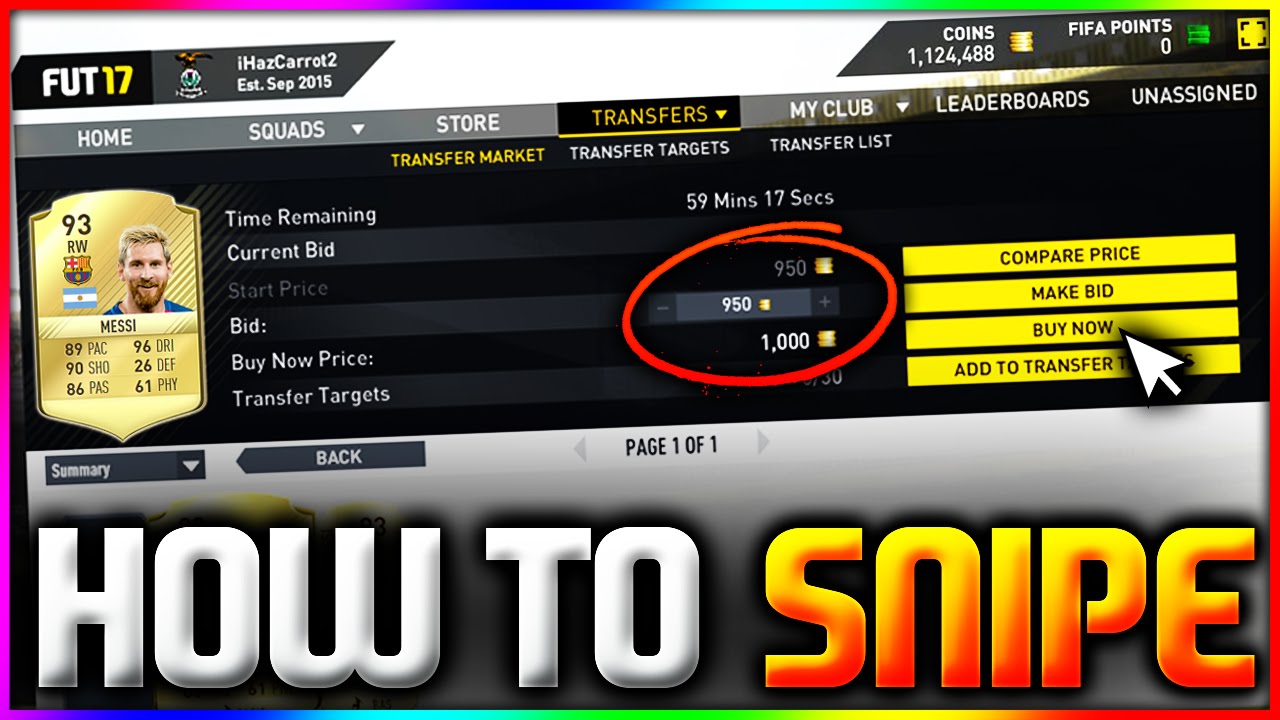 FIFA 17 | HOW TO SNIPE PLAYERS - HOW TO SNIPE CARDS ON FIFA 17 (FIFA 17 HOW TO SNIPE ON THE WEB APP)