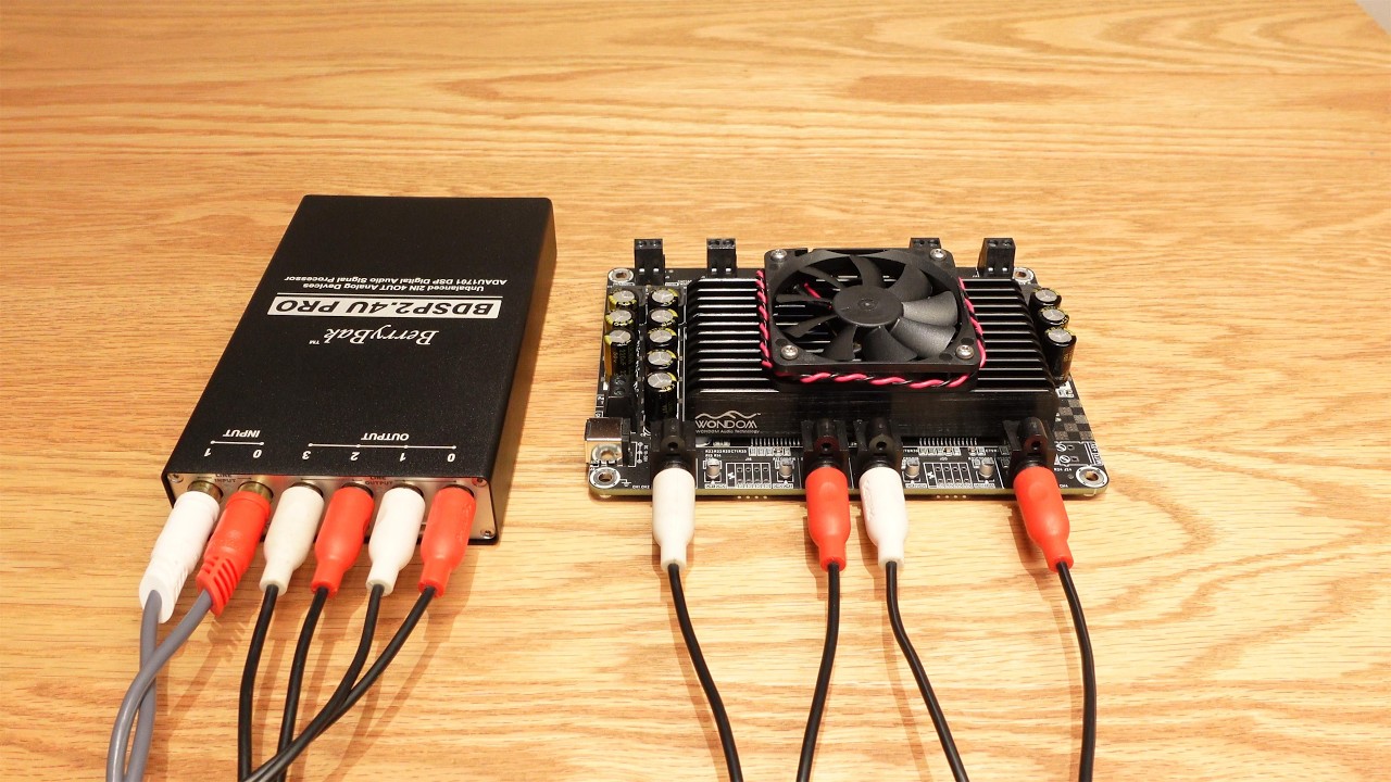 BDSP2.4U PRO ADAU1701 DSP Preamp + 4x100W AMP High-Power 2-Way Digital Crossover Immersive Cinema