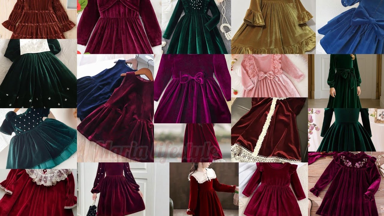 1 to 12 Baby Girl Velvet Dress Designing Ideas/Baby Girl Velvet Frock Design 2025 