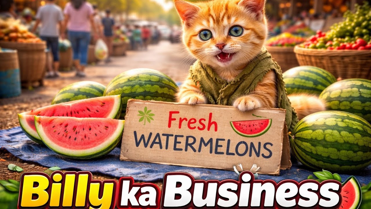Billy ka Business 😱🍉 | बिल्ली ने खोली तरबूज की दुकान | Cute Cat Selling Watermelon #Cutecatty-s