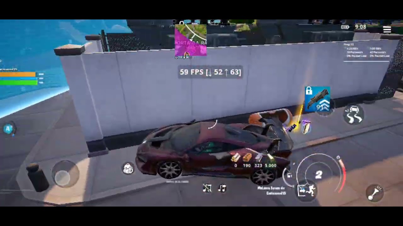 Samsung Galaxy S22 Ultra fortnite mobile com os gráficos no máximo