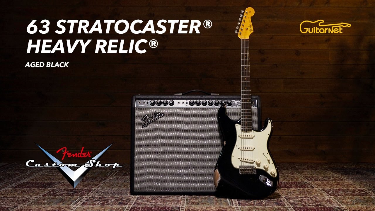 Fender Custom Shop '63 Stratocaster® | Heavy Relic | Aged Black | Guitarnet