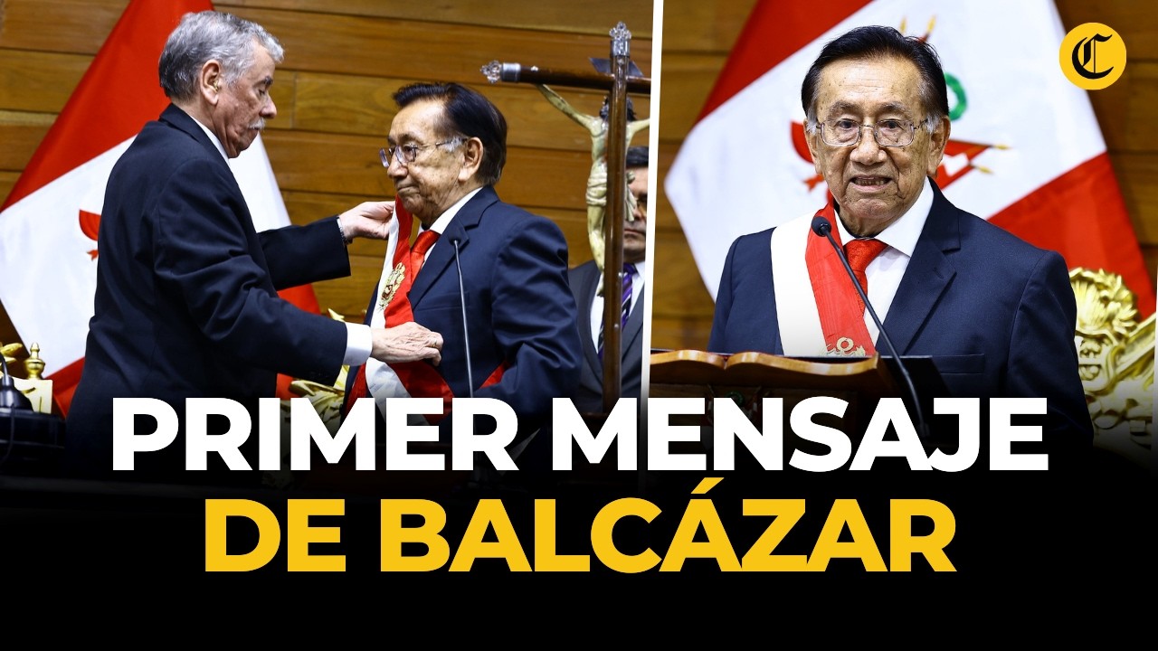 Juramentación y primer mensaje de José María Balcázar como presidente de Perú | El Comercio