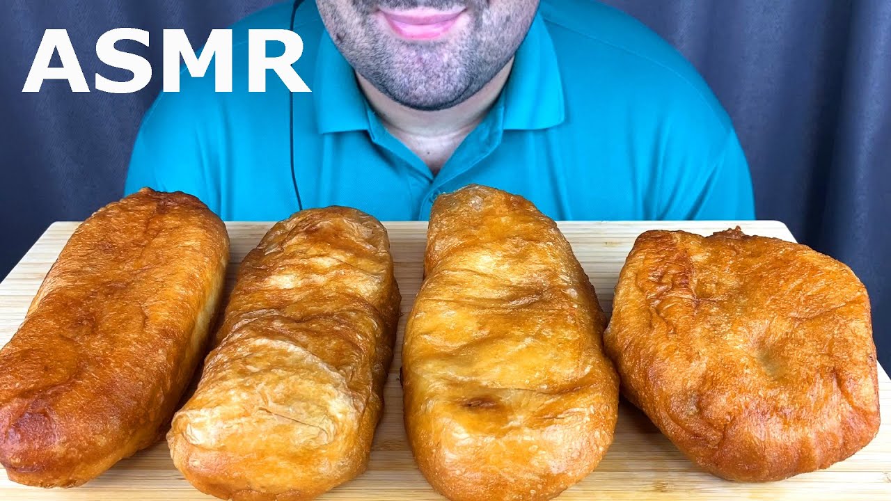ASMR Eating Russian Street Food (Russian Food: Sausage Potato Pie, Egg & Onion Pie, Meat Pie)Mukbang