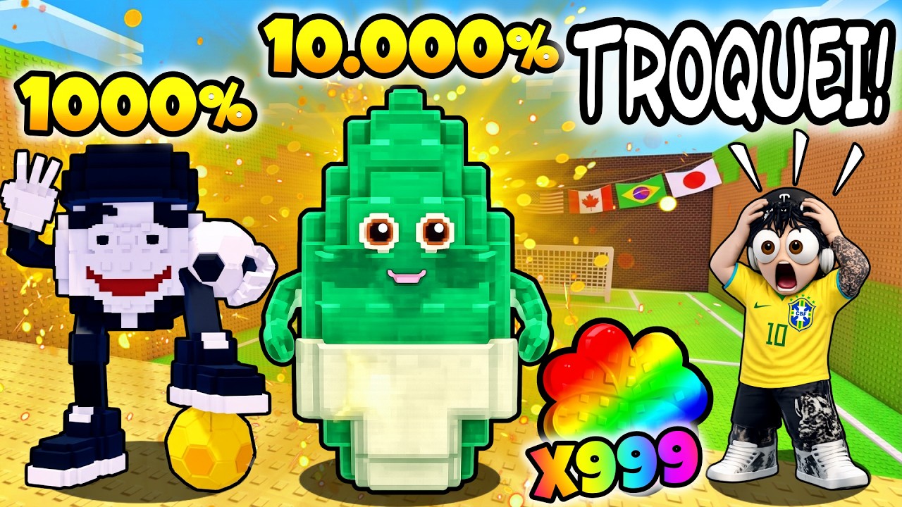 TROQUEI ESSE BRAINROT EXCLUSIVO no CHUTE UM BLOCO DA SORTE
