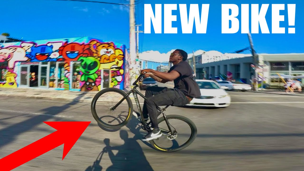 FIRST RIDE ON MY NEWEST WHEELIE BIKE!