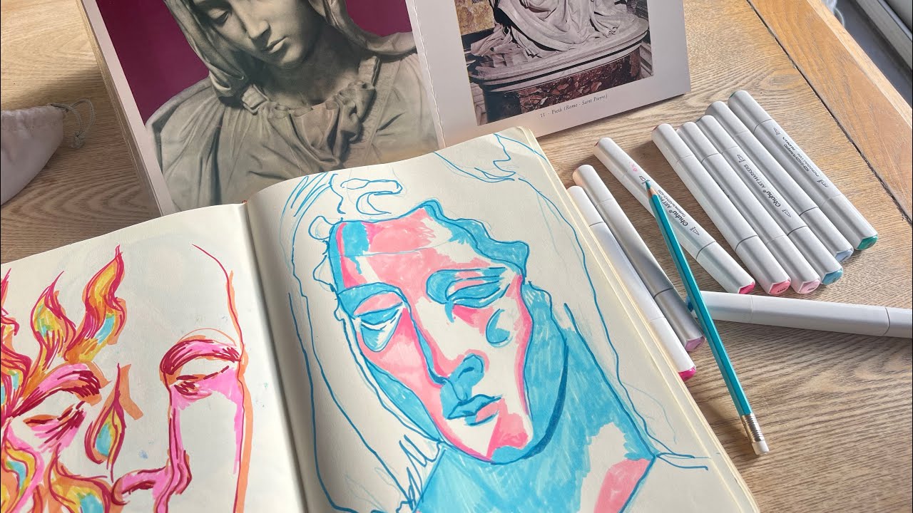 Je dessine d’après Michel-Ange et je fabrique un zine pour mamaaan 