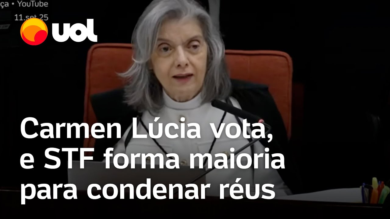 Bolsonaro condenado: Cármen Lúcia vota e STF forma maioria para condenar 8 réus de trama golpista