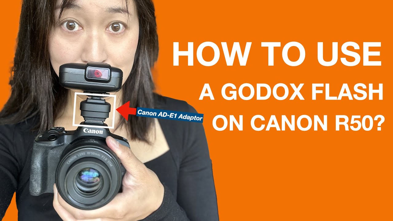 Как использовать вспышку Godox на камерах Canon R50? Необходим адаптер Canon AD-E1 (многофункцион...
