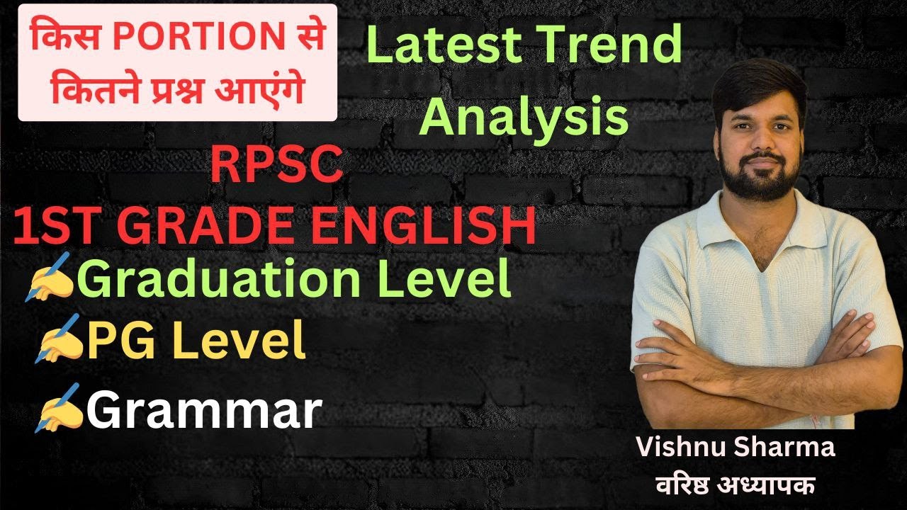 किस Topic से कितने प्रश्न आएंगे | Rpsc 1st Grade english strategy | Rpsc first grade english paper