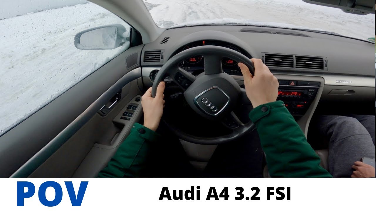 2006 Audi A4 B7 3.2 FSI Quattro 4K POV Test Drive #15 | Snow drifting