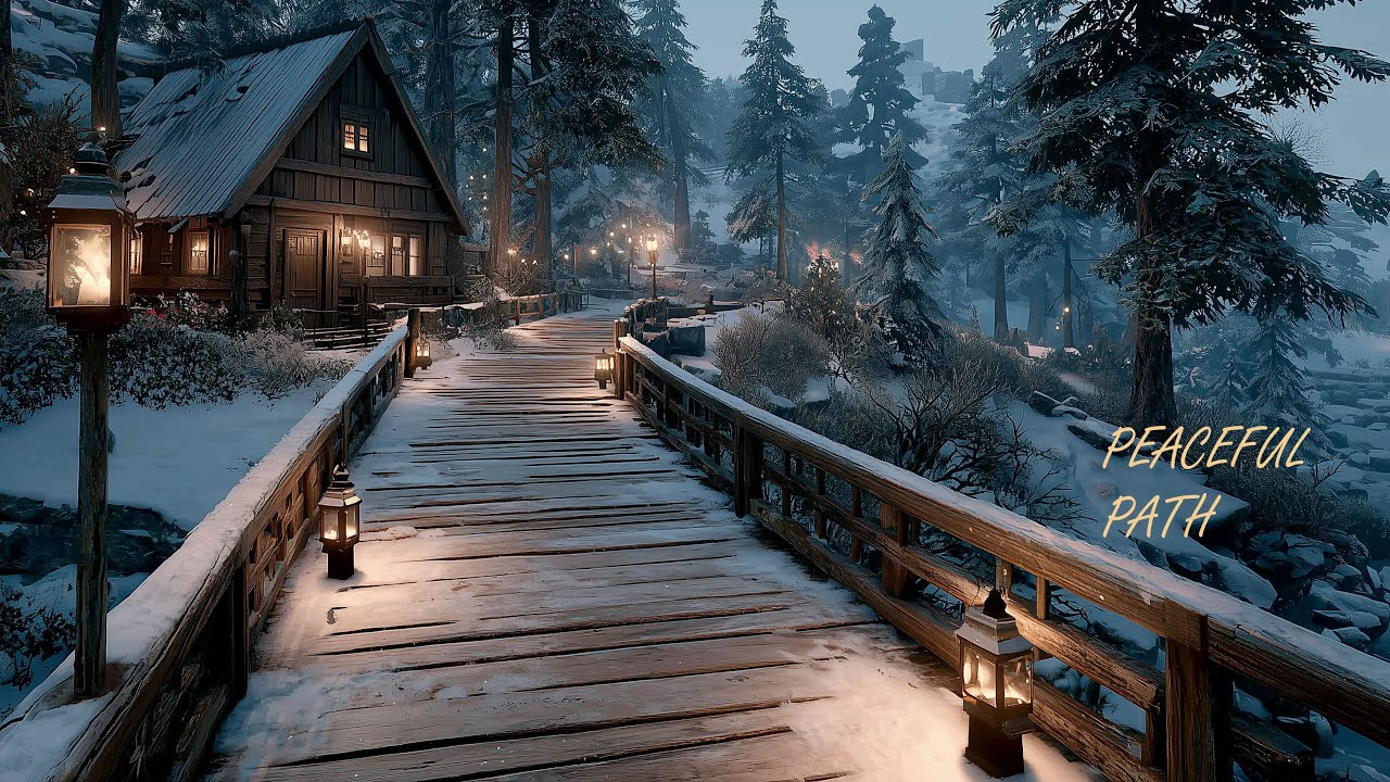 The Path Home ❄️ Cozy Forest Cabin & Soft Snowfall for Deep Sleep