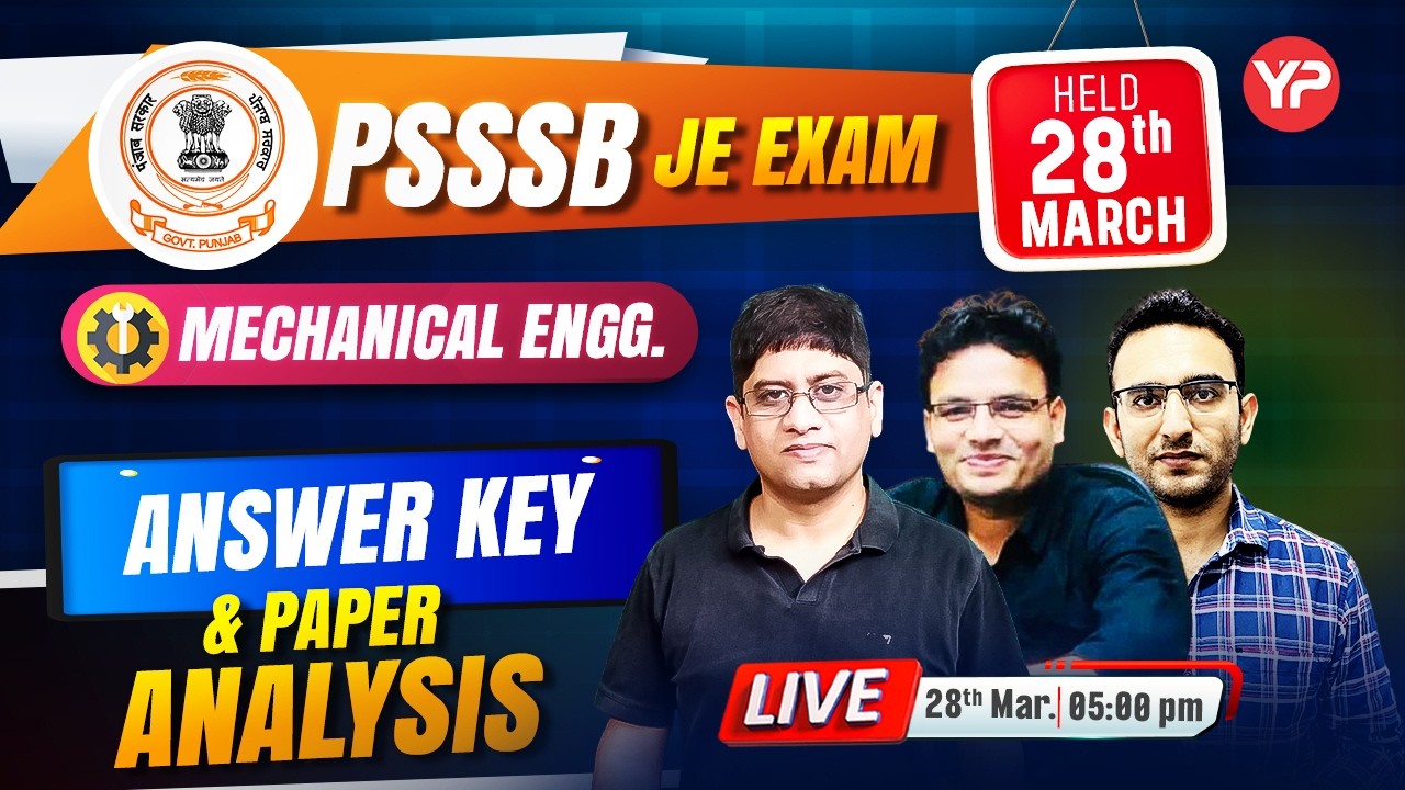 🚨 PSSSB JE Mechanical (10,15,16 of 2025) | Paper Solution & Objections | LIVE 5 PM 🔥