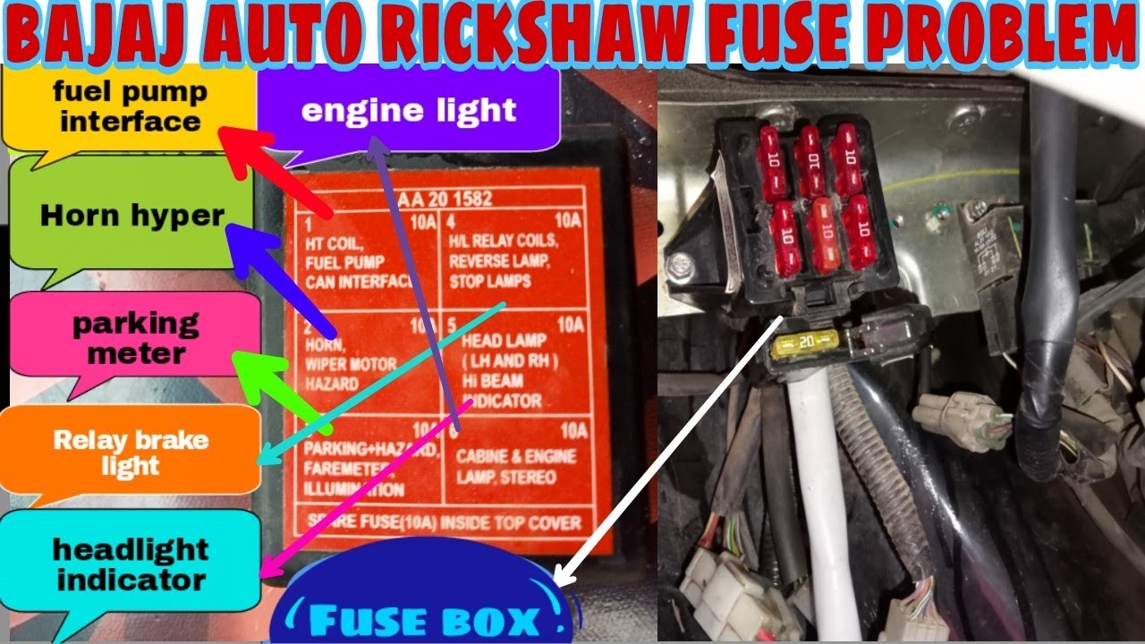 bajaj auto rickshaw fuse box problem       Bajaj bs6 model auto fuse problem