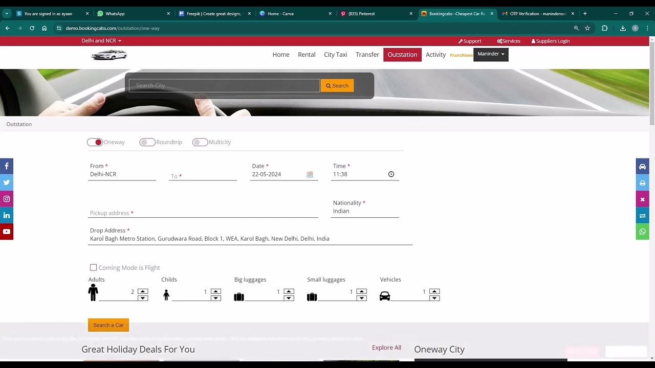 How to Book a Outstation Cab by Travel Agent