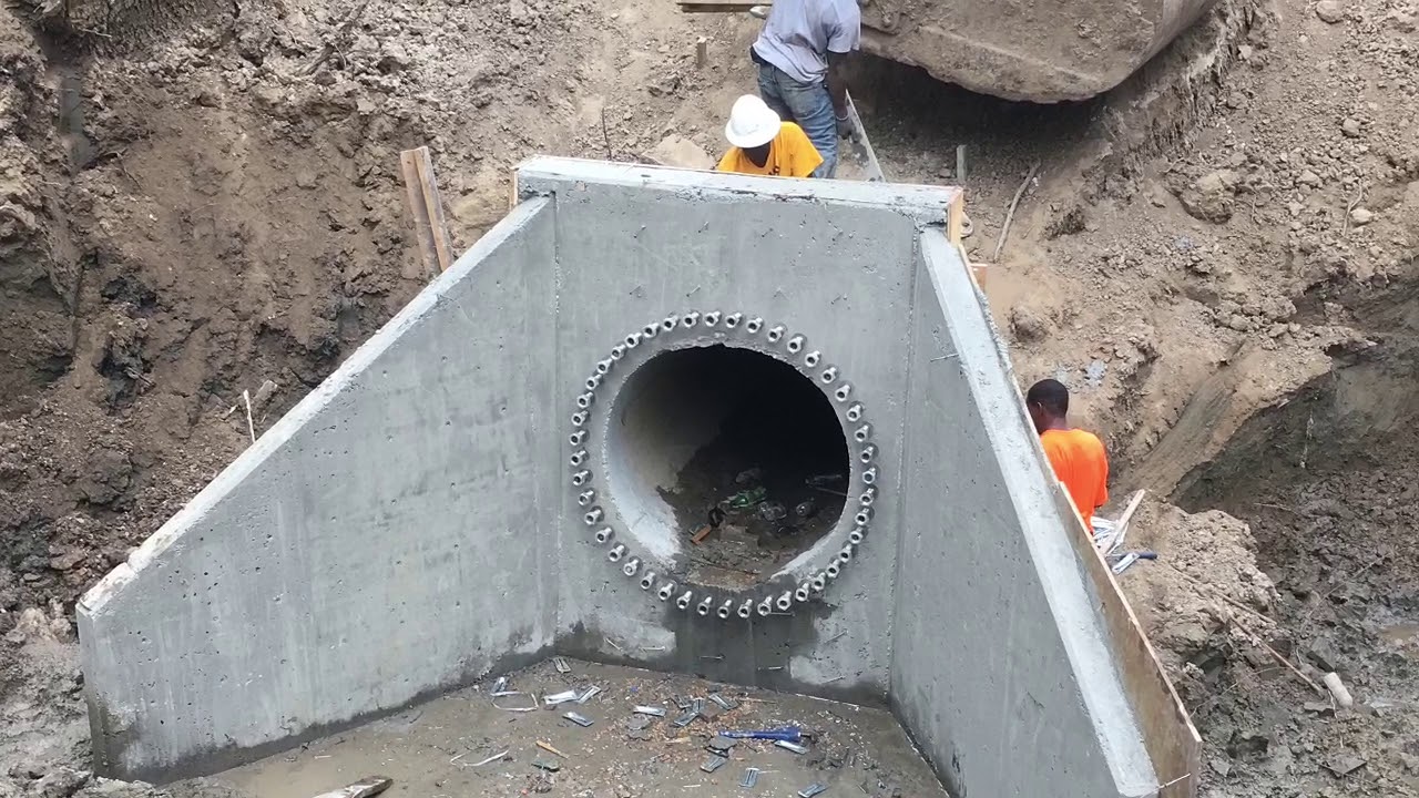 Aint no telling what we getting into today(pouring concrete head wall)