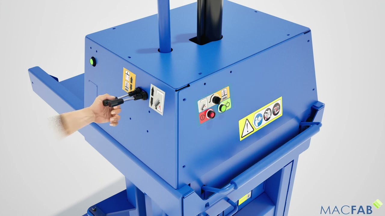 MACFAB 60HD Baler animation. Baling aluminium cans