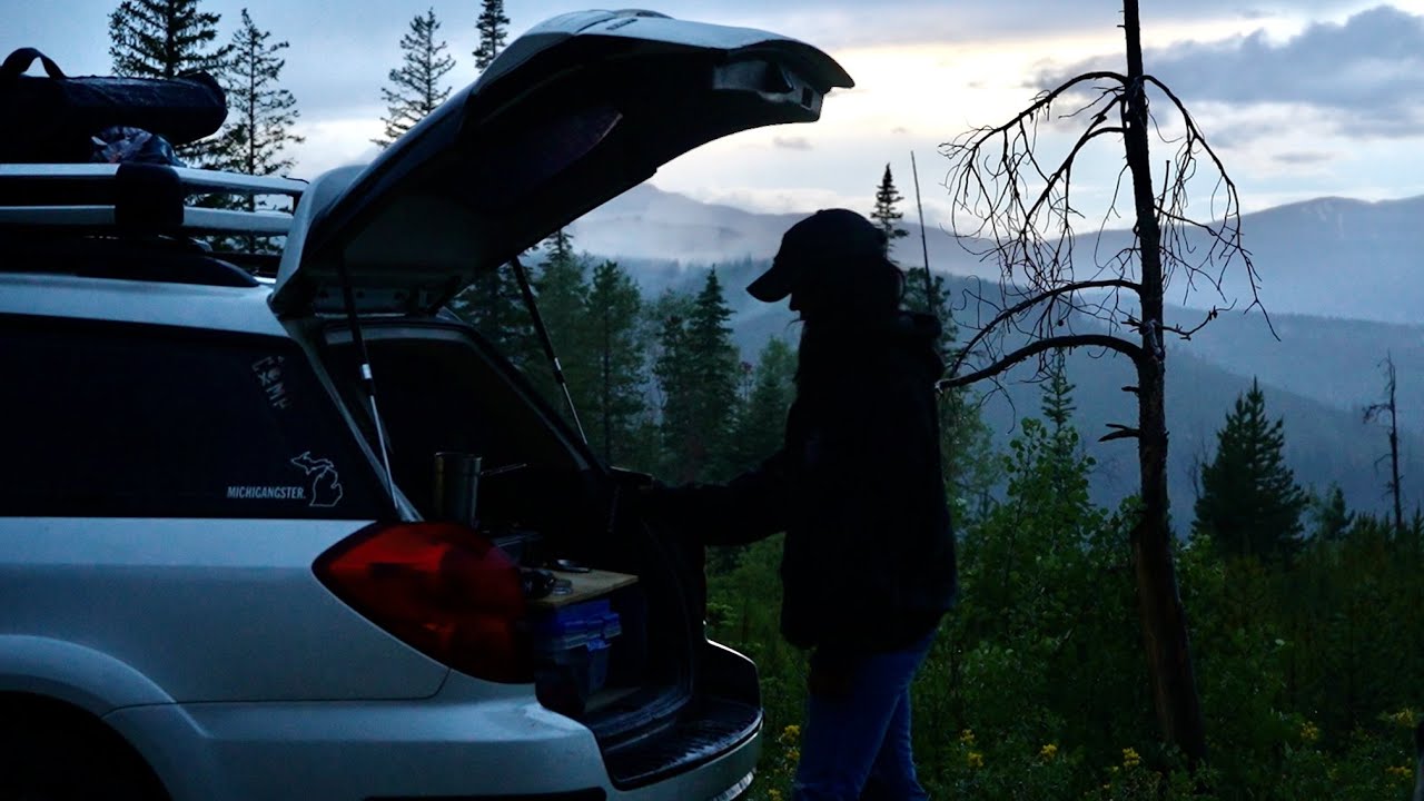 CAR CAMPING IN THE RAIN | Living In My Subaru