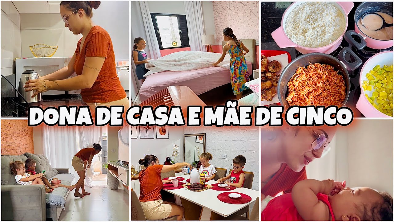 SOZINHA COM 5 FILHOS | UMA MANHÃ COM A GENTE NAS FÉRIAS | CASA LIMPA 🧼