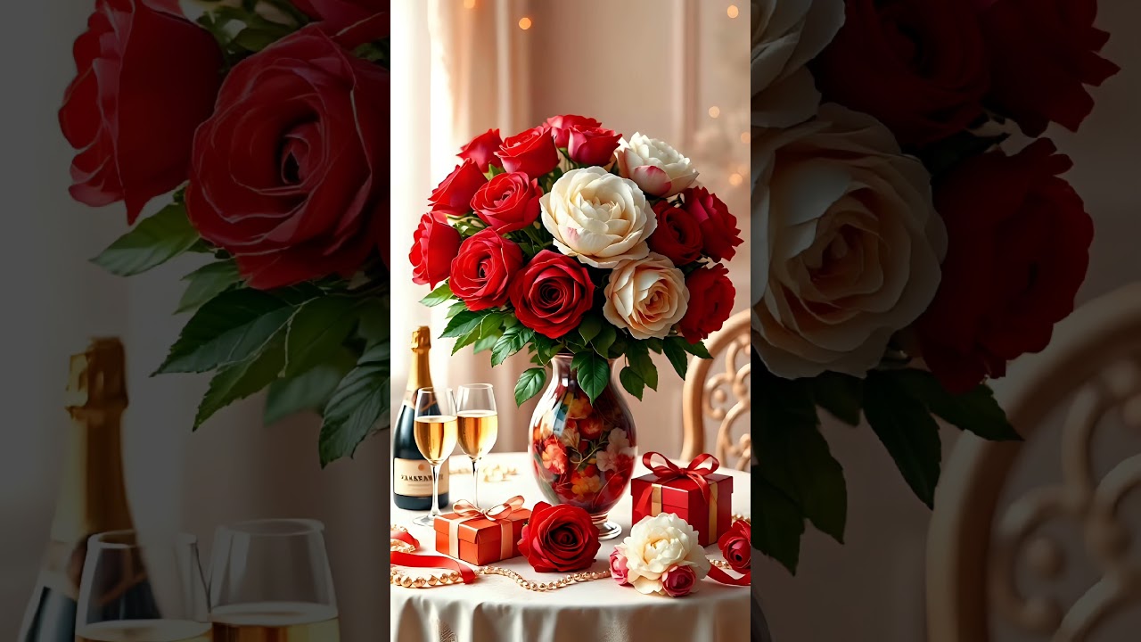 ПОЗДРАВЛЕНИЕ С ДНЁМ РОЖДЕНИЯ#подарок на#именины#любимой#видео#музыкальноепожелание#цветы#шампанское