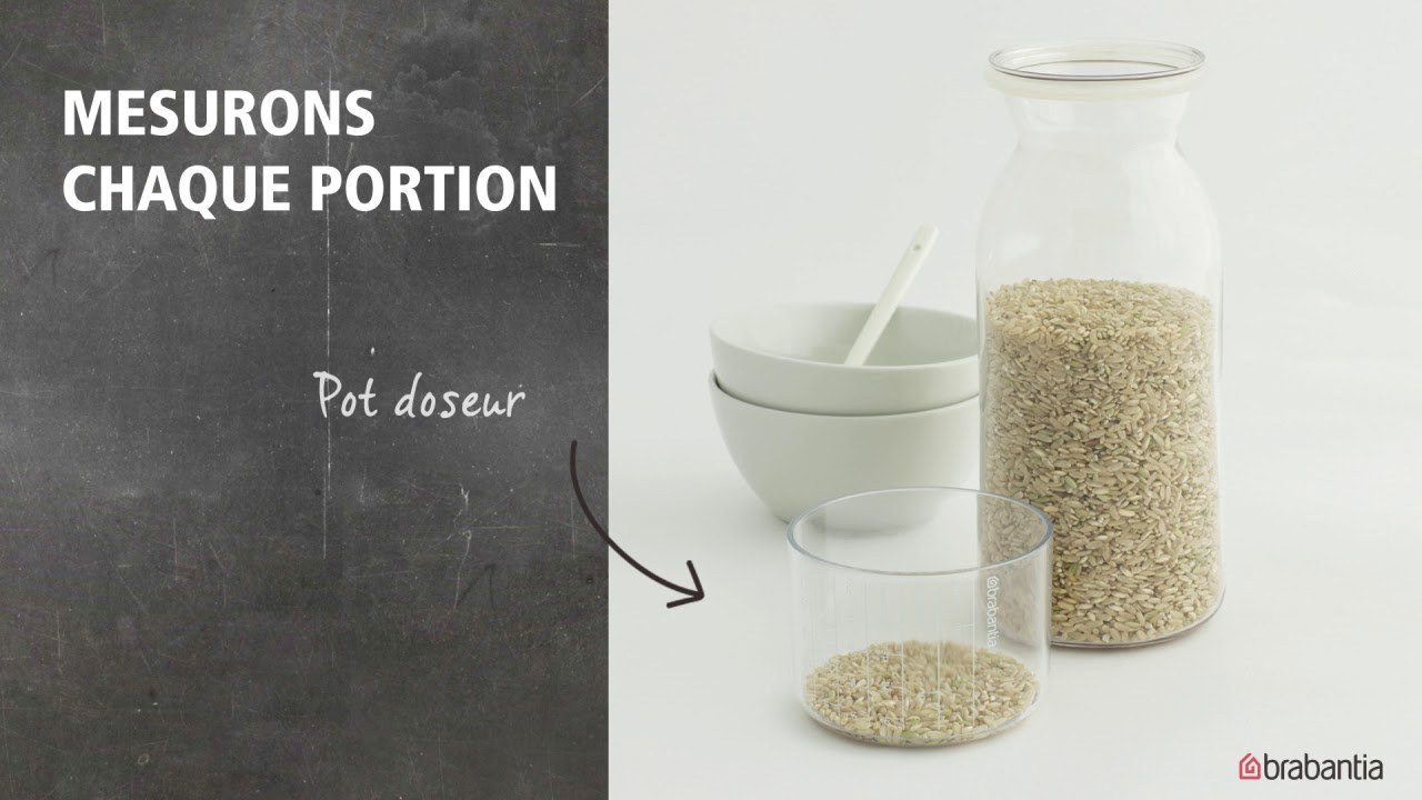 Pot de Rangement avec Tasse &agrave; Mesurer, 1.3 litres | Brabantia