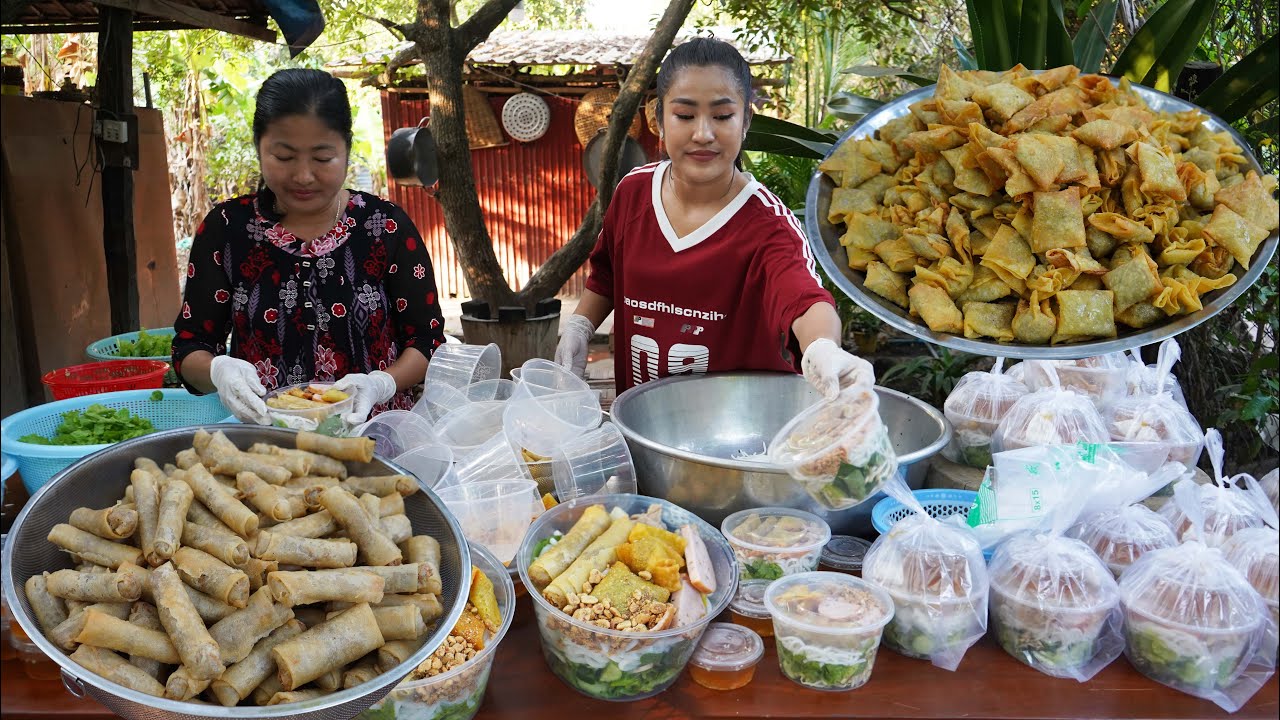 Countryside Restaurant : '' Banh Srung'' is only 1.25 USD - Yummy Banh Srung cooking